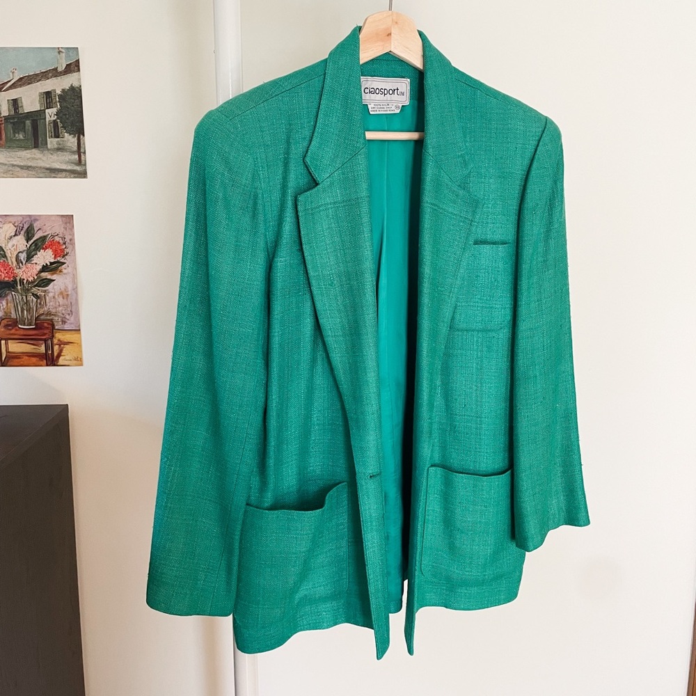 Vintage 80s Green Blazer